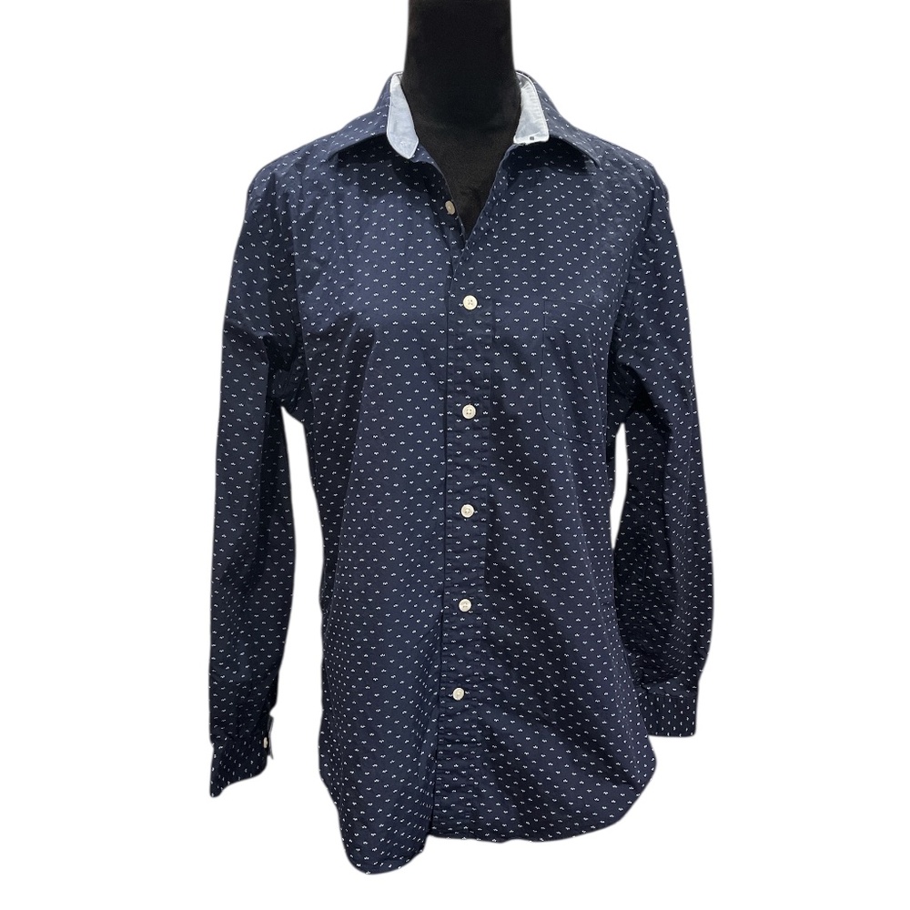 Men’s Brooks Brothers Regent Fitted Navy Polka Dot Button Down Shirt M
